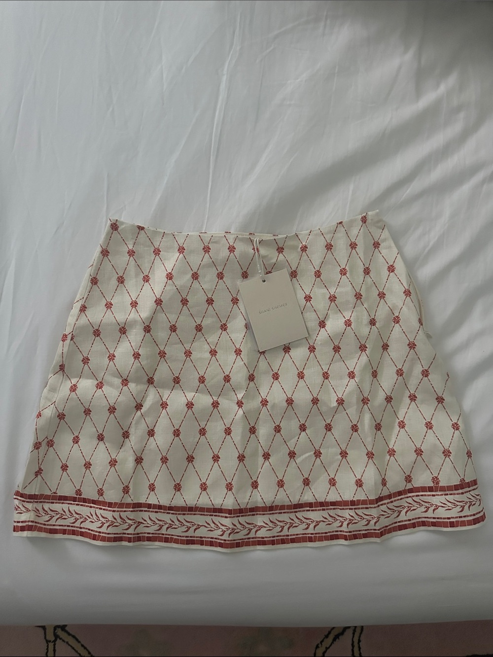 Shani Shemer Elory mini skirt orange mosaic print XS